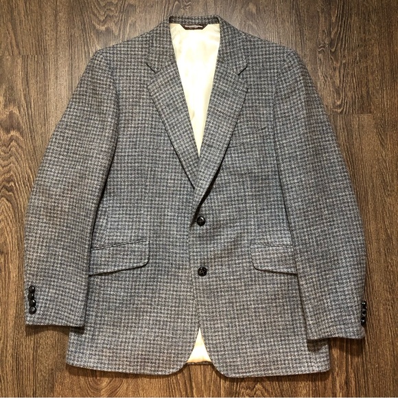 Vintage Samuelsohn Grey Tweed Houndstooth Blazer - Picture 7 of 17